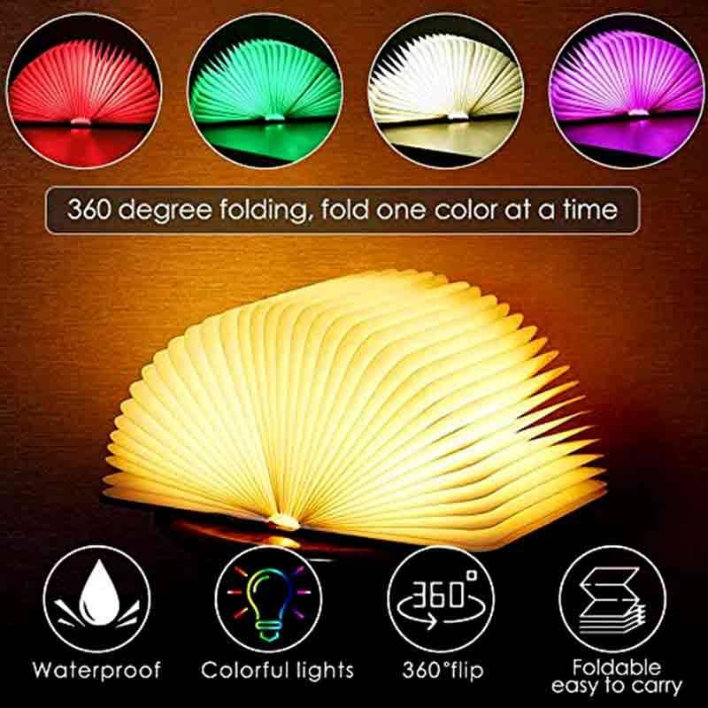 Compare LED book light and wooden book light